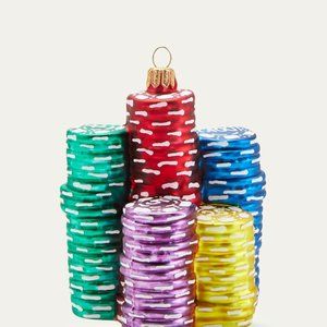 BERGDORF GOODMAN Poker Chips Christmas Ornament
